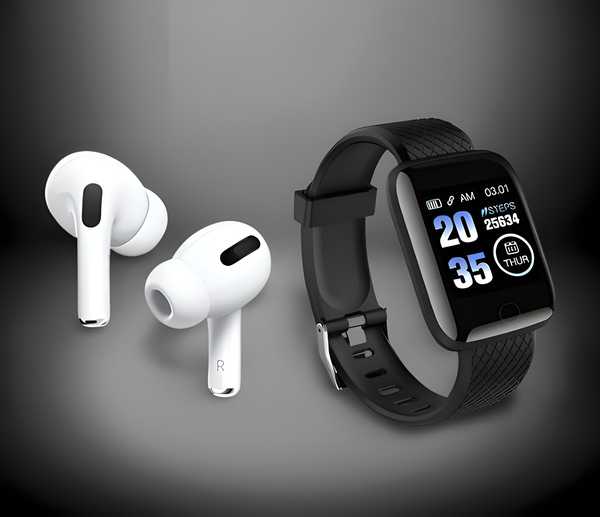 Bluetooth Wireless Earbuds & Smart Watch (Pack Of 2)