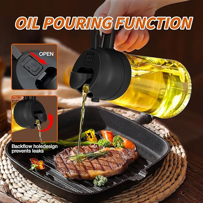 2 in 1 Oil Sprayer and Oil Dispenser Bottle